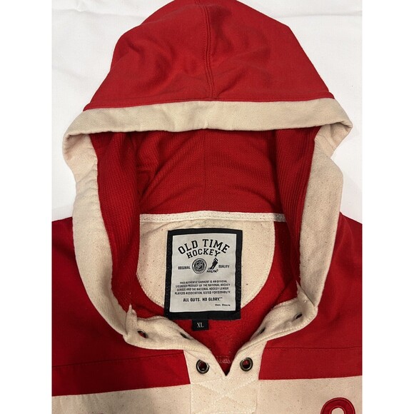 DETROIT REDWINGS Old Time Hockey Lacer Hoodie Hockey Style Gordie Howe #9 XL - Picture 3 of 16